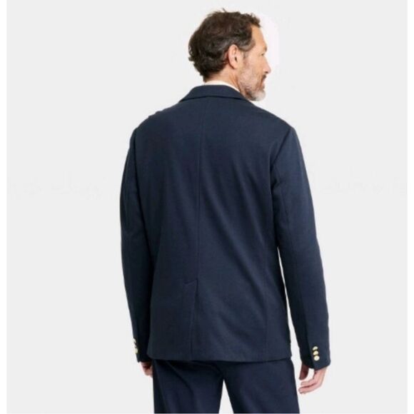 NWT Mens Houston White Crested Collegiate Navy Blazer Dress Suit Jacket - Sz L - Picture 4 of 6